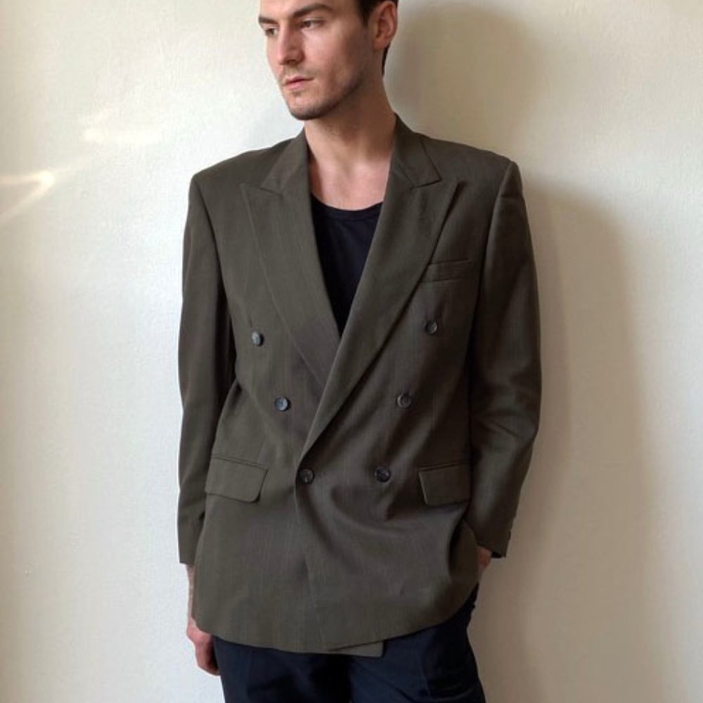 Green Striped Blazer